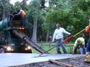 pouring concrete pad