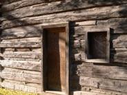 closeup exterior of cabin wall