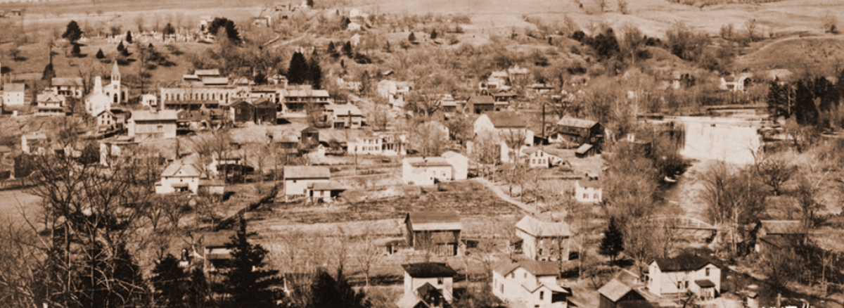 Historical image of Ludlowville, arial view